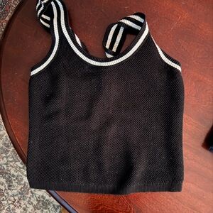 Stylish Black Knit Women's Tennis tank